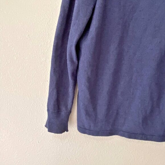 The North Face X Large Pullover Quarter Zip Cotton Wool Blend Blue Long Sleeve - Picture 4 of 9